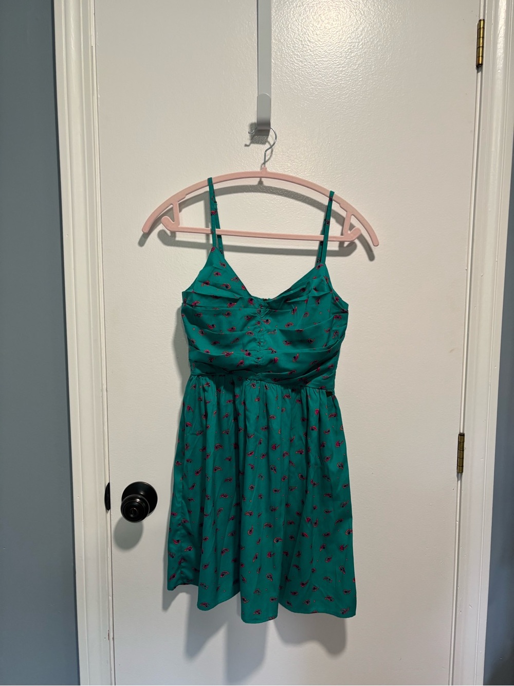 Roxy Teal Spaghetti-Strap Floral Sundress